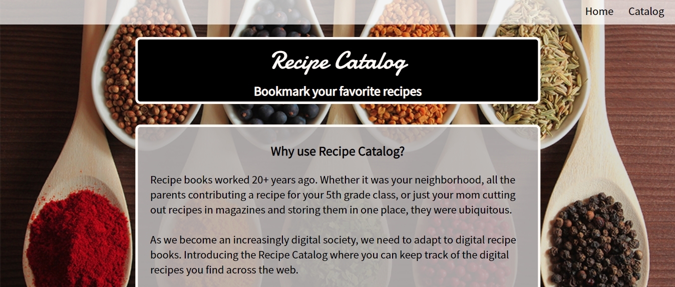 Recipe Catalog